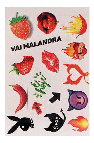 Imagem 4 de 4 de Tatuagem Rena Vai Malandra T10 X 15cm Sedux