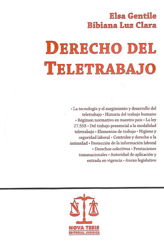 Derecho Del Teletrabajo Gentile - Luz Clara 