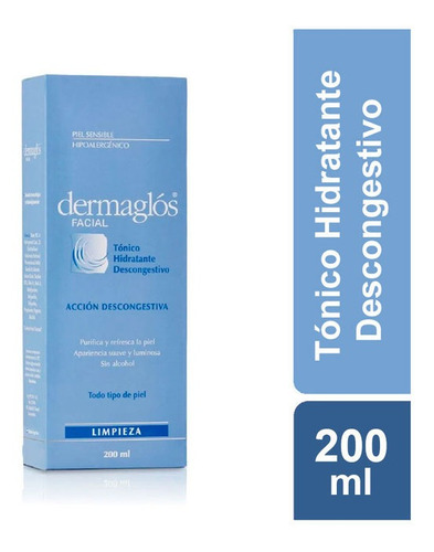 Tonico Facial Hidratante Dermaglos Descongentivo X 200 Ml