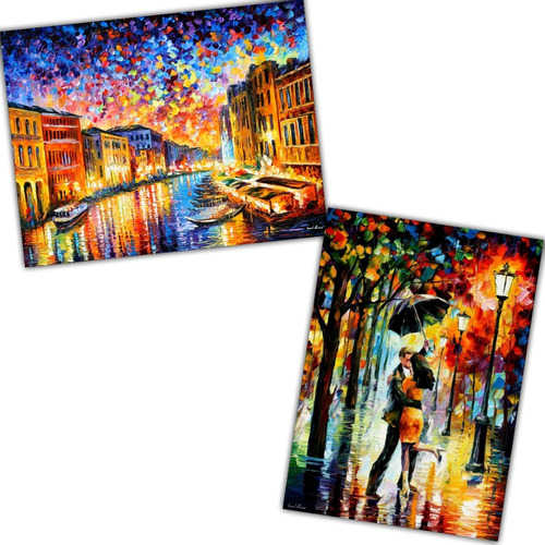 Poster Hd - Kit Com 2 -- Afremov Dançando Na Chuva + Veneza