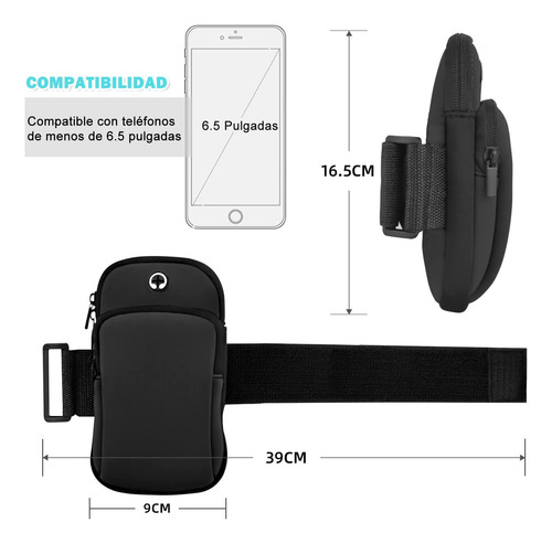 2 Funda Porta Celular Gym Para Correr Amplios Transpirables