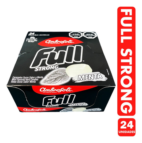 Caramelos Full Strong Sabor Menta - Caja Negra (24 Unidades)