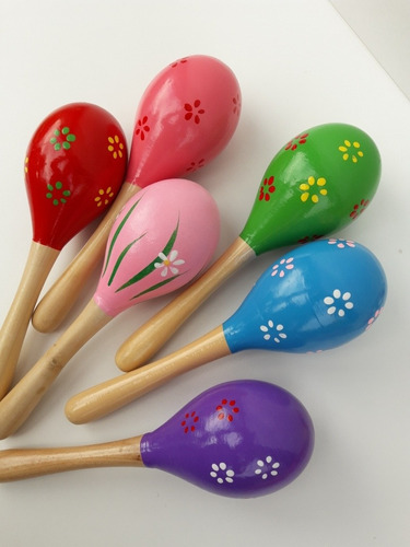 Maracas De Madera, Instrumento Musical Para Niños