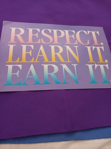 Afiche : Respect.  Learn It-  Earn It-