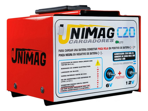 Cargador Bateria Unimag Auto Moto 20amp 12v-6v