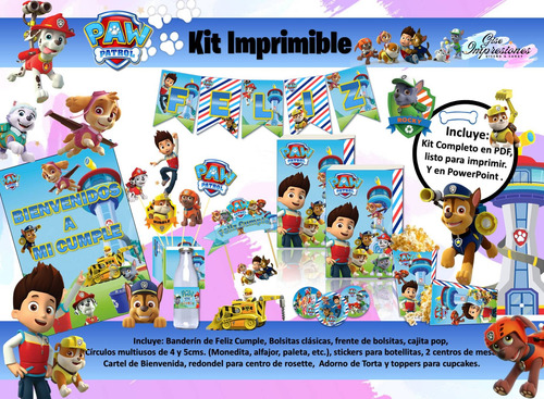 Kit Cumpleaños Imprimible Pow Patrol