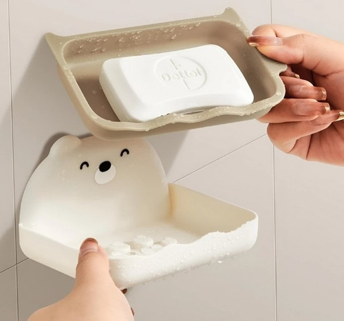 Jabonera Oso Osito Diseño Infantil Niños Baño Color Adhesiva