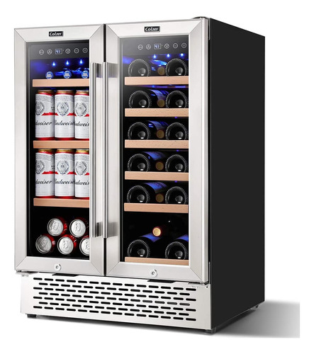 Colzer Refrigerador De Vino Y Bebidas De 24 Pulgadas, Enfria