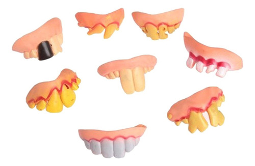 8 Unids Divertido Feo Dientes Falsos Gag Regalo Costume