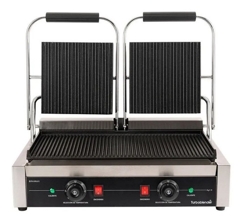 Imagen 1 de 7 de Plancha Grill Doble Contacto Panini Turboblender Tb-grillv2