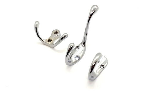 Imagen 4 de 6 de Gancho Percha Gota Doble Horizontal Cromo Precio Por Cantida