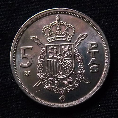 España 5 Pesetas 1975(79) Sc Km 807 Juan Carlos I
