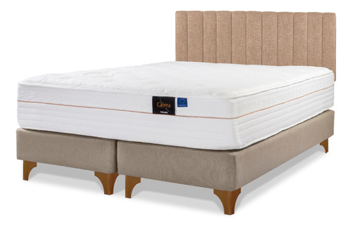 Cama Europea Calma Pocket Flex 2 Pl Bd + Respaldo Tubular