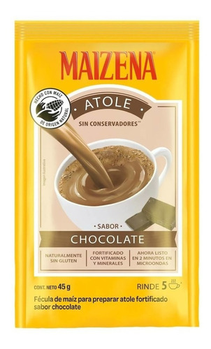 Fécula De Maíz Maizena Sabor A Chocolate Preparar Atole 45g 