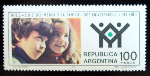 Argentina, Sello Gj 1813 Inst Interameric Niño 78 Mint L5098