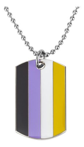 Colddox No Binario Lgbt Brown Pride Dog Tags Colgante Collar