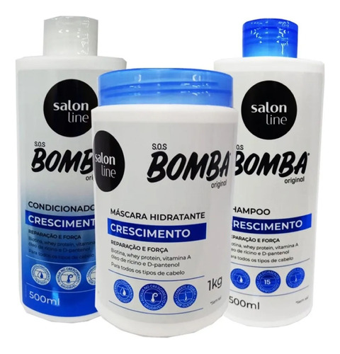 Kit S.o.s Bomba Shampoo Condicionador E Máscara - Salon Line