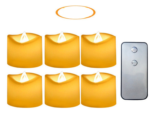 6 Pack Led Tealight Velas Conjunto Con Remoto 1.5  X1.5  Bri