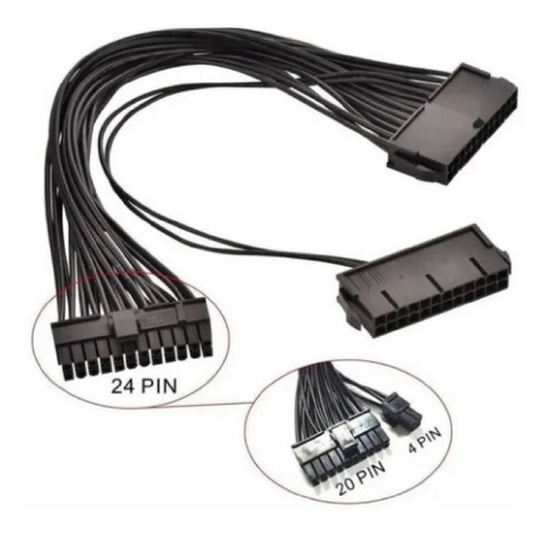 Imagen 2 de 9 de Cable Doble Para Fuentes De Alimentacion Psu 24 Pin
