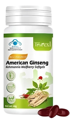 Suplemento Capsulas De Ginseng American Salud Masculino 