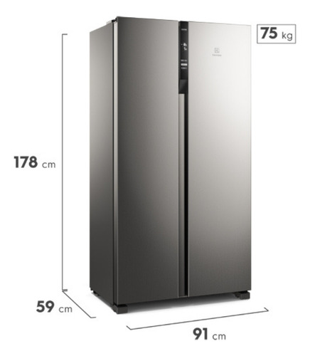 Geladeira Electrolux Is4s Side By Side 435l