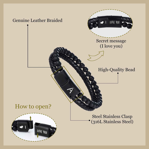 Pulsera De Cuero Para Hombre Ideas De Regalo Para Niño Adole