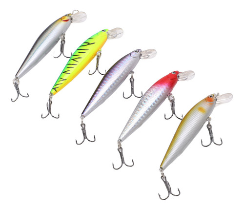 Artificial Minnow Bait 5pcs Fishing Lure Floating Hard Long