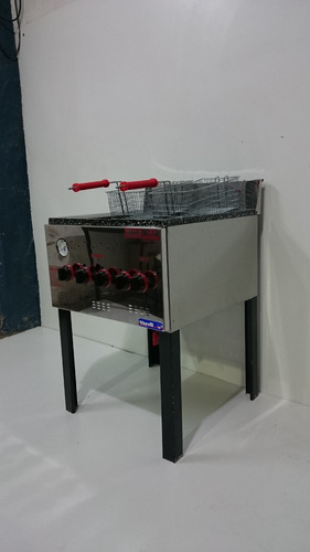 Imagen 3 de 8 de Freidora Industrial A Gas 2 Canastos 31x15 Cm 33 Lts Morelli