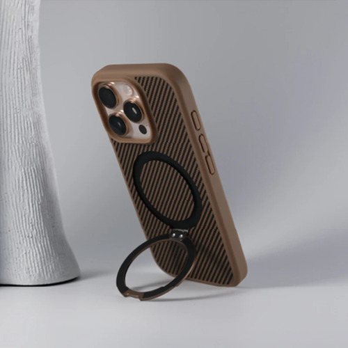 Capa De Telefone Com Suporte De Fibra De Carbono Para iPhone