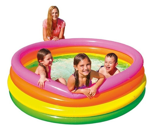 Alberca Inflable Infantil De Colores Intex Reforzada 168x46