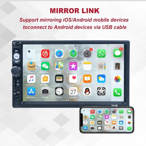 Cámara De Visión Trasera Usb Con Radio De Coche De 1 Din, Un