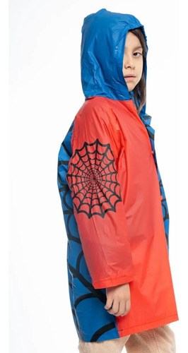 Impermeable Para Niño De Spiderman Con Gorro