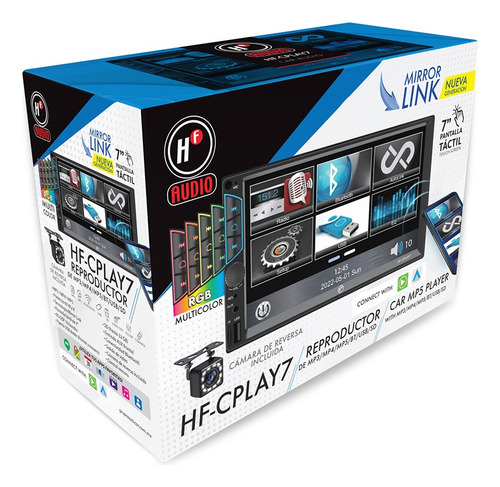 Estéreo Para Auto Pantalla 7pulgadas Bluetooth Mp3 Usb Sd Color Negro