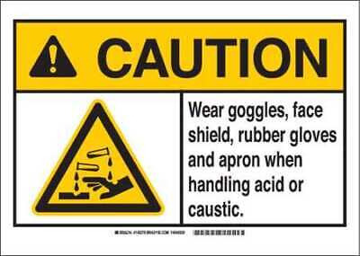 Brady 145274 Caution Sign,14 W,alumn,wear Goggles Oab