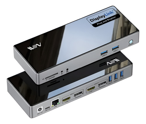 Dockstation Hub Displaylink Usb-c 16 Em 1 - 2hdmi + 2dp