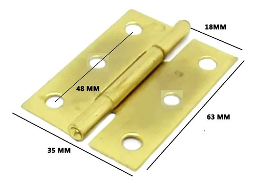 Imagen 2 de 3 de 4 Bisagra Libro 5005 X 63 Mm Bronceadas Medidas En 2º Imagen