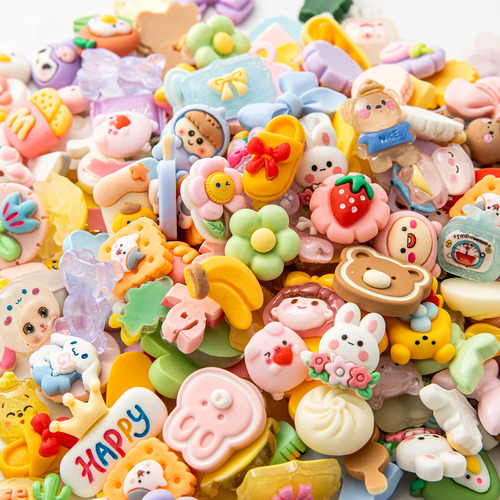 Conjunto Slime Charms Leexinluu Cartoons Animals Resin Flatb