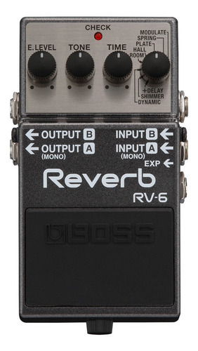 Pedal de efeito Boss Reverb RV-6  cinza-escuro