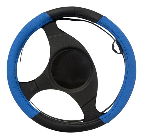 Forro De Volante Rolinger Semi Cuero Negro Con Azul