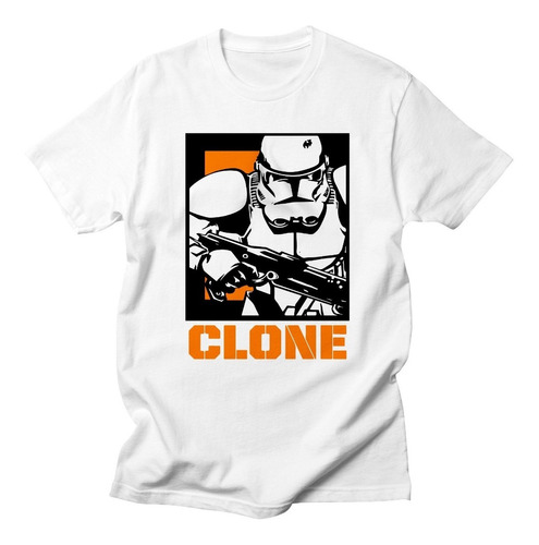 Remera Algodón Estamp. Vinilo Star Wars Storm Trooper Clone
