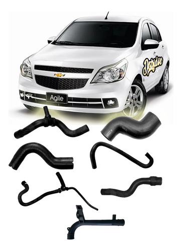 Kit X7 Mangueras Refrigeracion Chevrolet Agile 1.4 + Tubo 