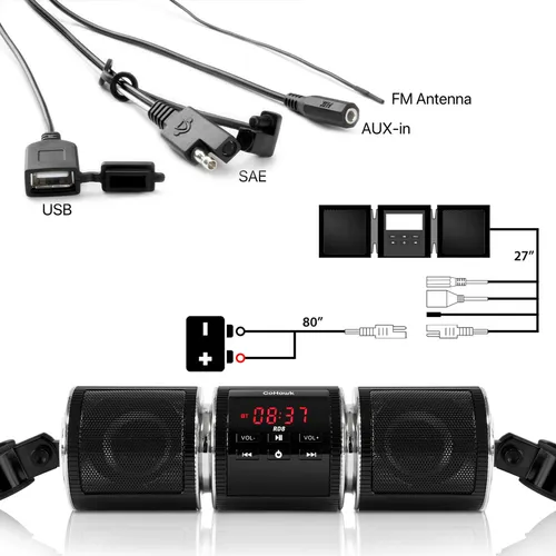 Altavoces Estéreo Bluetooth Impermeables Para Motocicleta