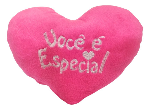 Coração Pelúcia Rosa Frase  Você É Especial  28cm X 21cm