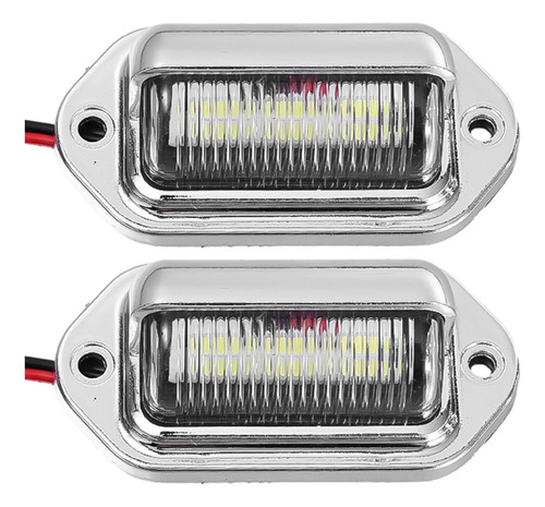 Lámpara Trasera Led Blanca Impermeable Para Matrícula, 2 Uni