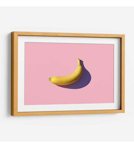 Cuadro Enmarcado Pino Con Marialuisa Una Banana 30x20