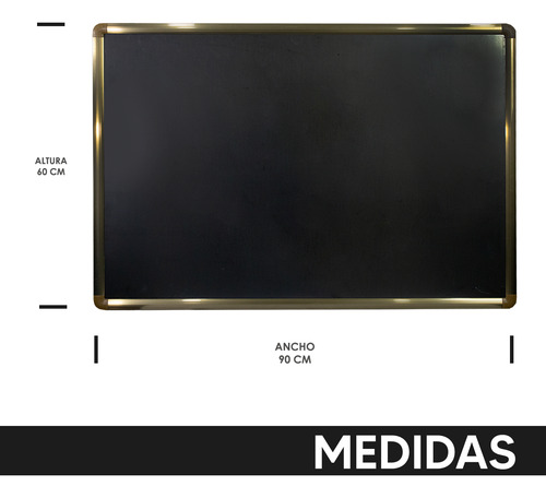 Kit 2 Pizarron Negro 60x90cm Gis Magnetico Premium