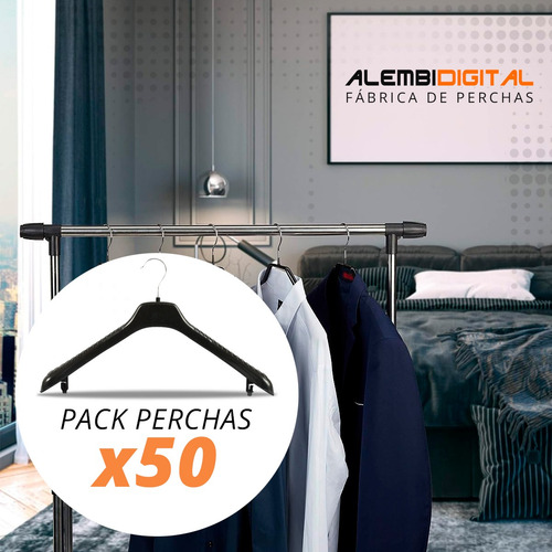 Imagen 2 de 9 de Perchas De Plastico Anatomicas X 50 Unidades