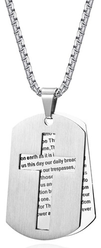 Rehoboth Dog Tag Lords Prayer Our Father Cross Colgante Para