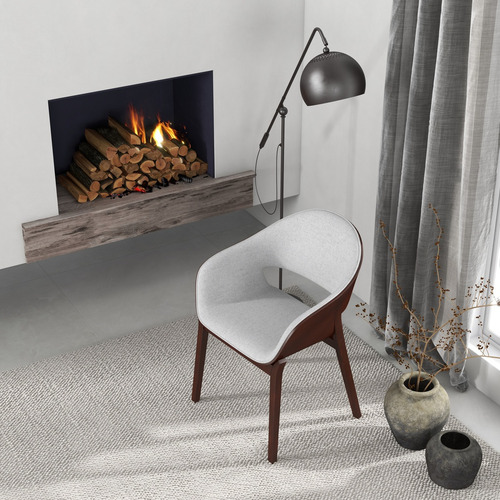 Silla Madera Haya Negra Asiento Gris - Building Art