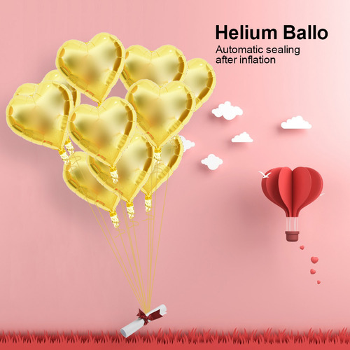 Globo Decorativo Amarillo Con Forma De Corazón, 10 Unidades,